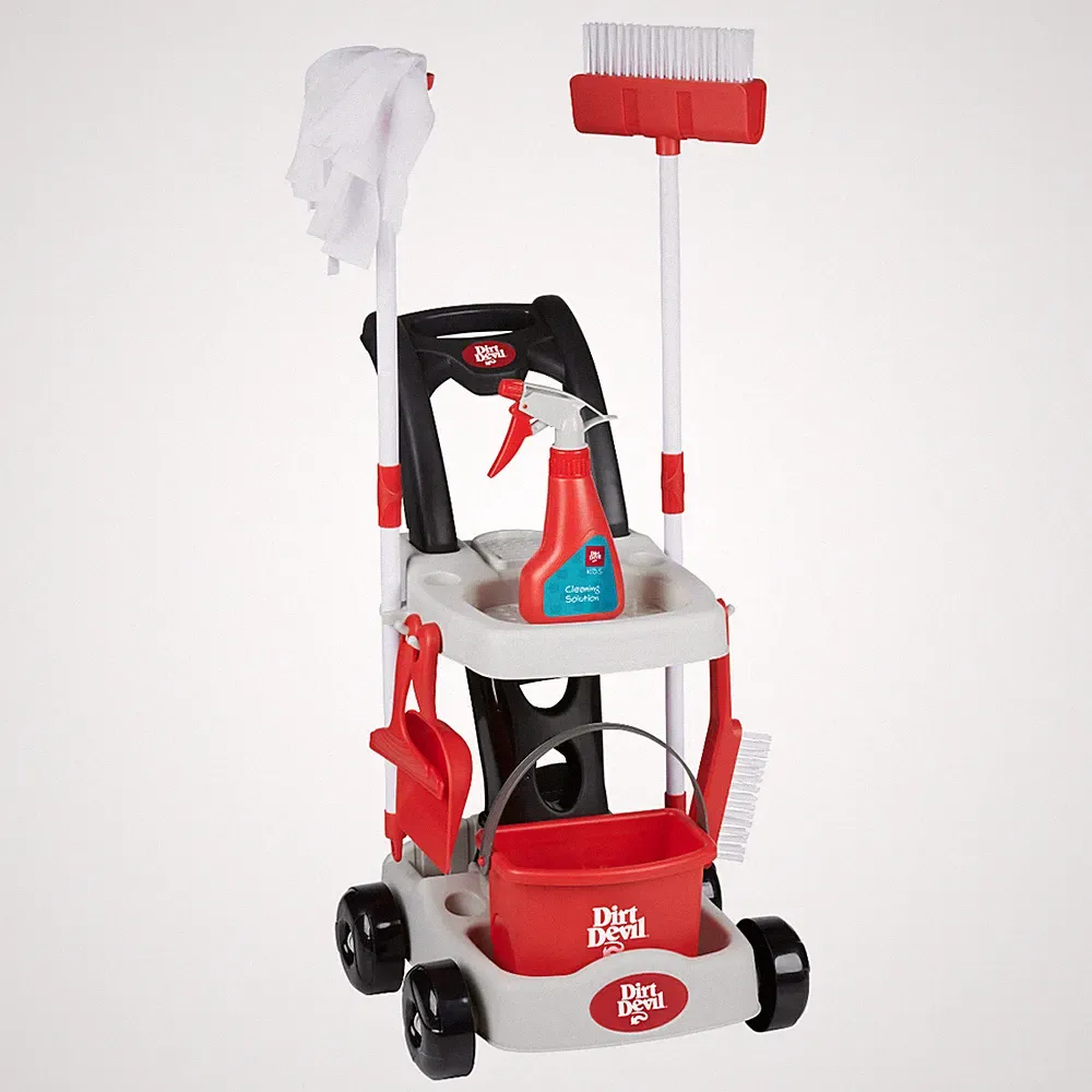 Dirt Devil Putzwagen für Kinder – Spielzeug ab 3 Jahre – Mit Besen, Eimer, Sprüh