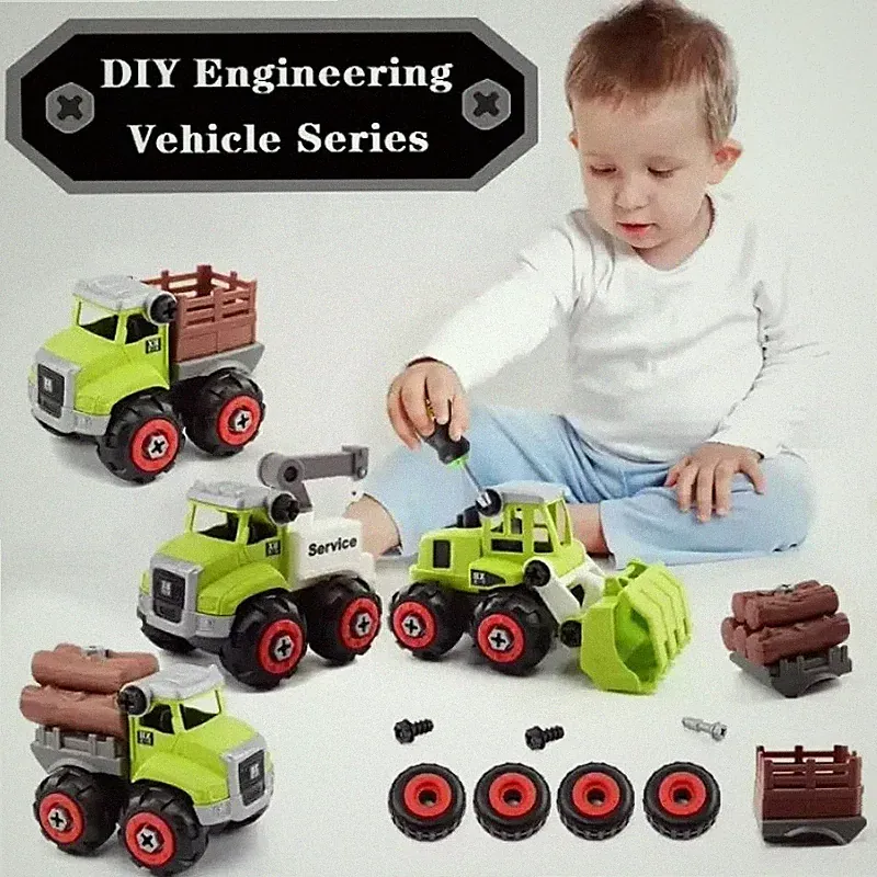 DIY Take-Apart Lastkraftwagen Spielzeug für Kinder Lernspielzeug Kunststoff