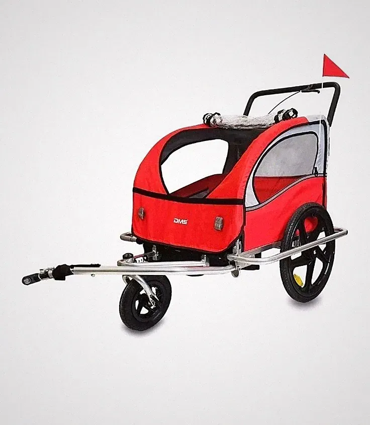 DMS® Fahrradanhänger 2in1 Kinderanhänger Fahrrad Anhänger Jogger Radanhänger FH