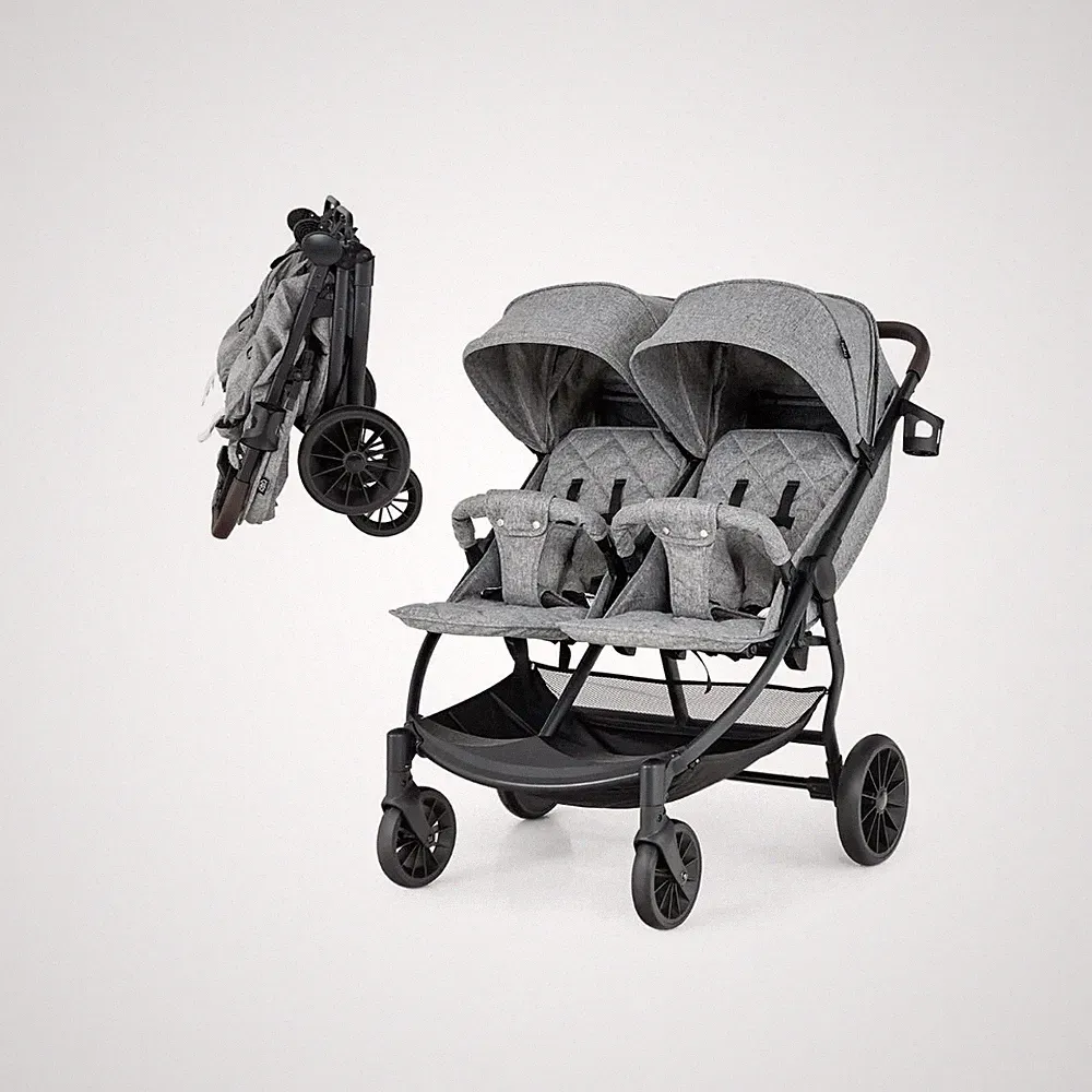 Doppel-Kinderwagen Geschwisterwagen Mit Individueller Neigung 105 X 78,5 X 106 C