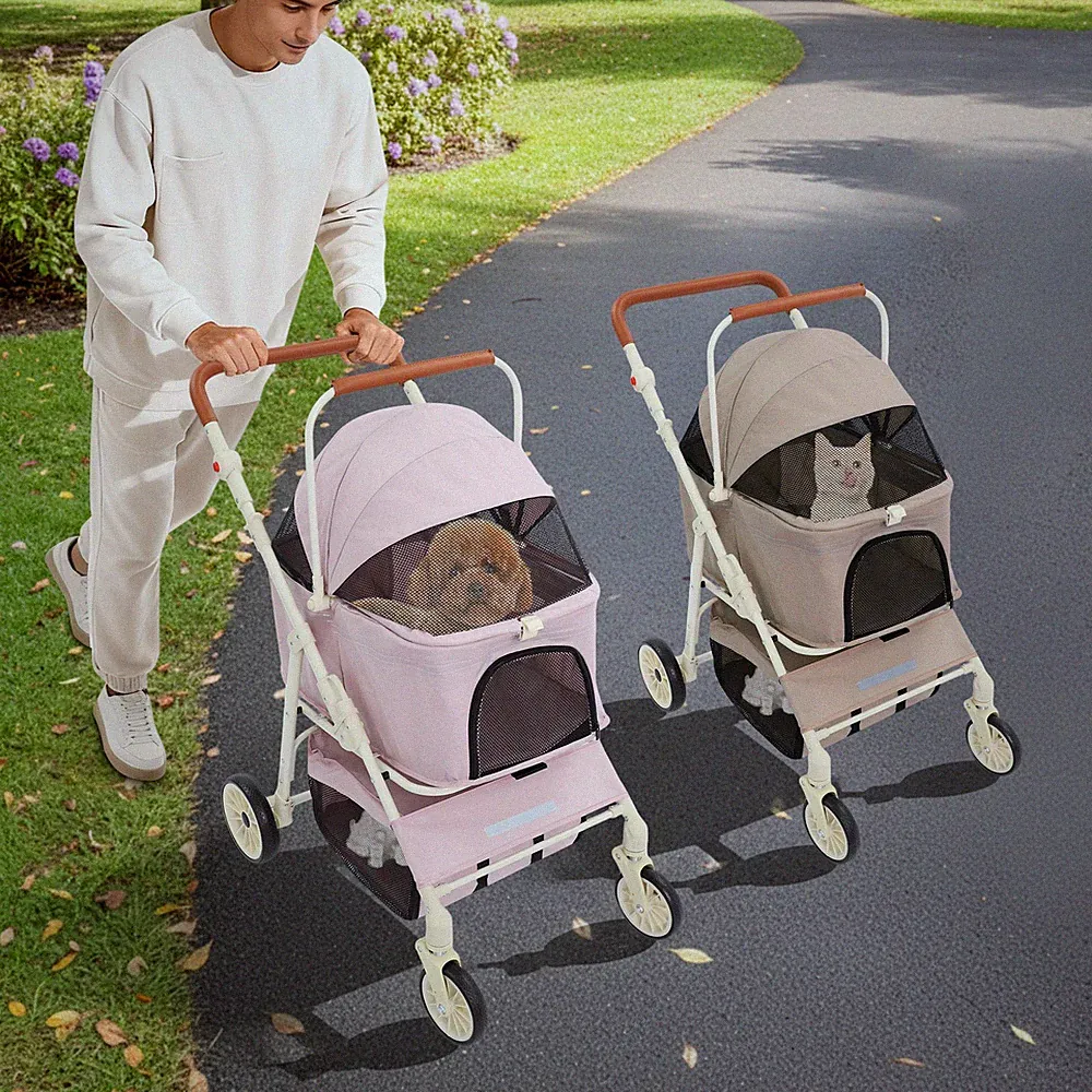 Doppelstöckiger Katzen Haustier-Kinderwagen Faltbarer Haustiertransportkorb