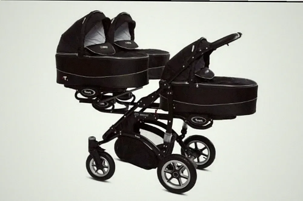 Drillingswagen Kinder Wagen 5-in-1 Set mit 2 Gestellen Selten