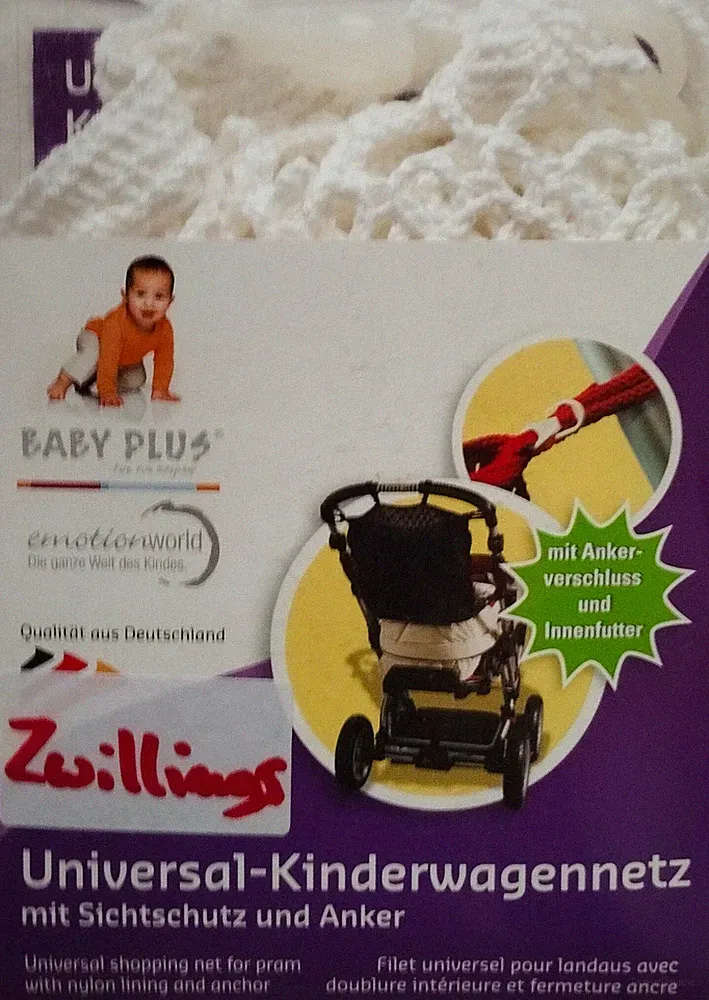 Einkaufsnetz für Zwillingskinderwagen Aufbewahrungstasche Farbe Weiß