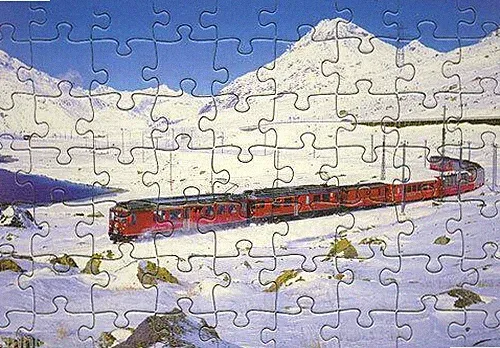 Eisenbahn Kinder-Puzzle · Elektro-Triebwagen ABe 4/4 Bernina-Express