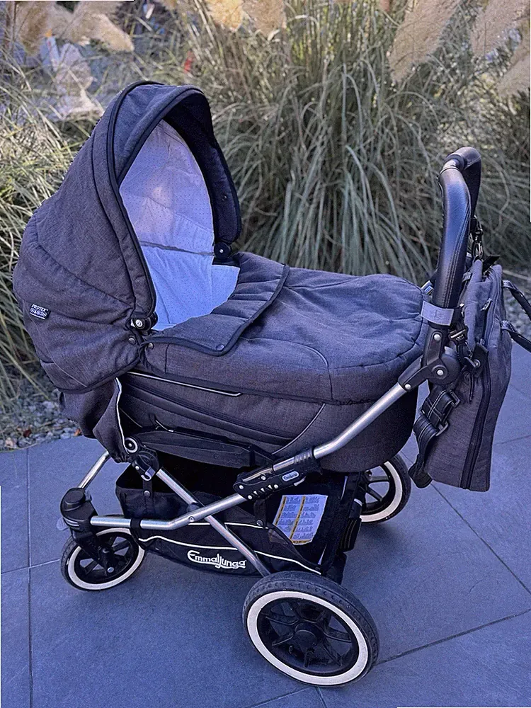 Emmaljunga EDGE DUO-Lounge Black Kombi Kinderwagen+Liegewanne+Sportaufsatz/TOP!!