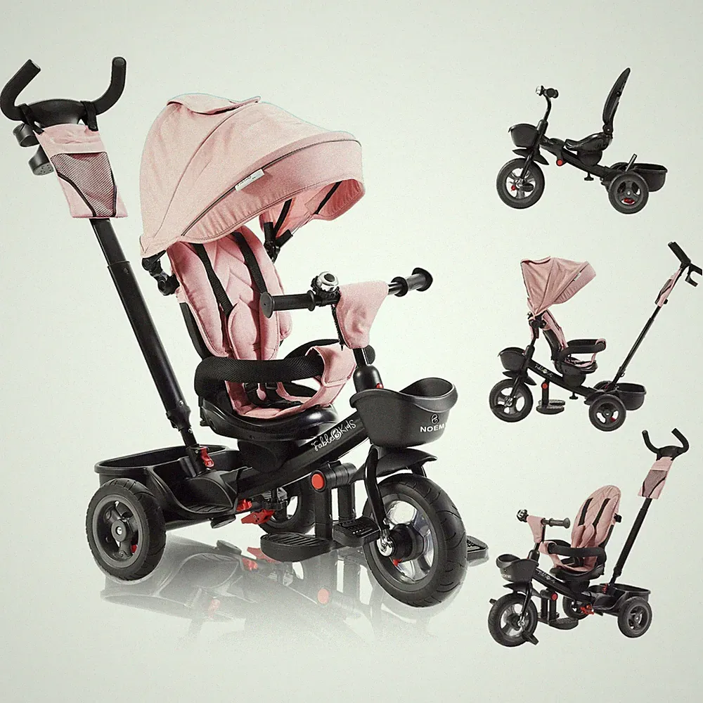 FableKids® Dreirad 5in1 Kinderdreirad Kinder Lenkstange Fahrrad Baby Kinderwagen