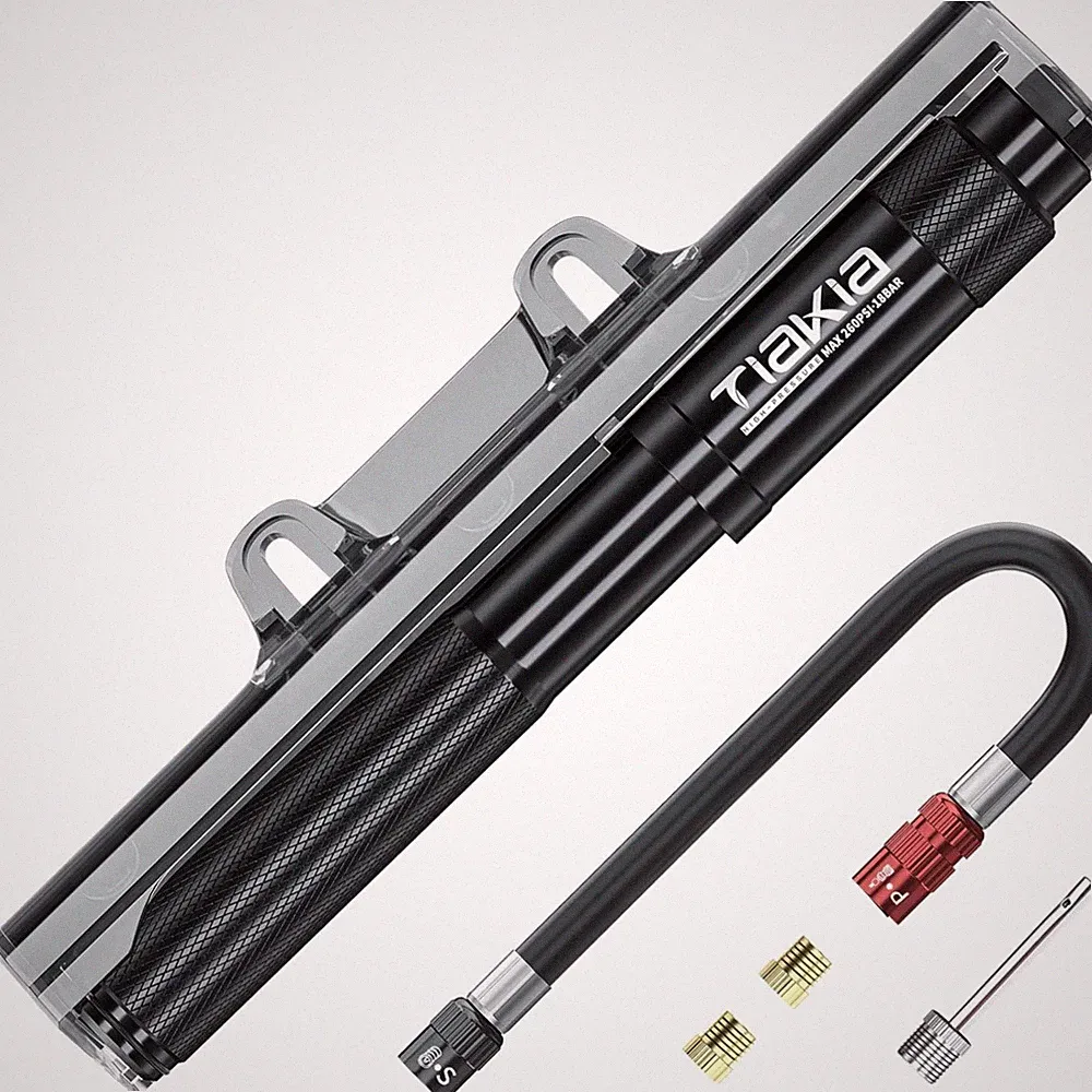 Fahrrad Luftpumpe Mini 260 PSI Aluminium tragbar aufblasbar mit Ventilen für...