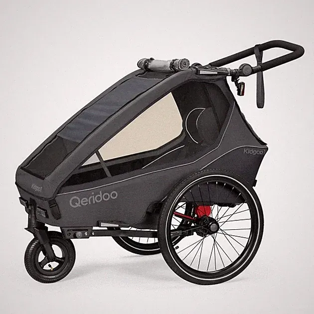 Fahrradanhänger / Jogger Qeridoo Kidgoo 1 Sport 2023, wie neu, Topzustand, grau