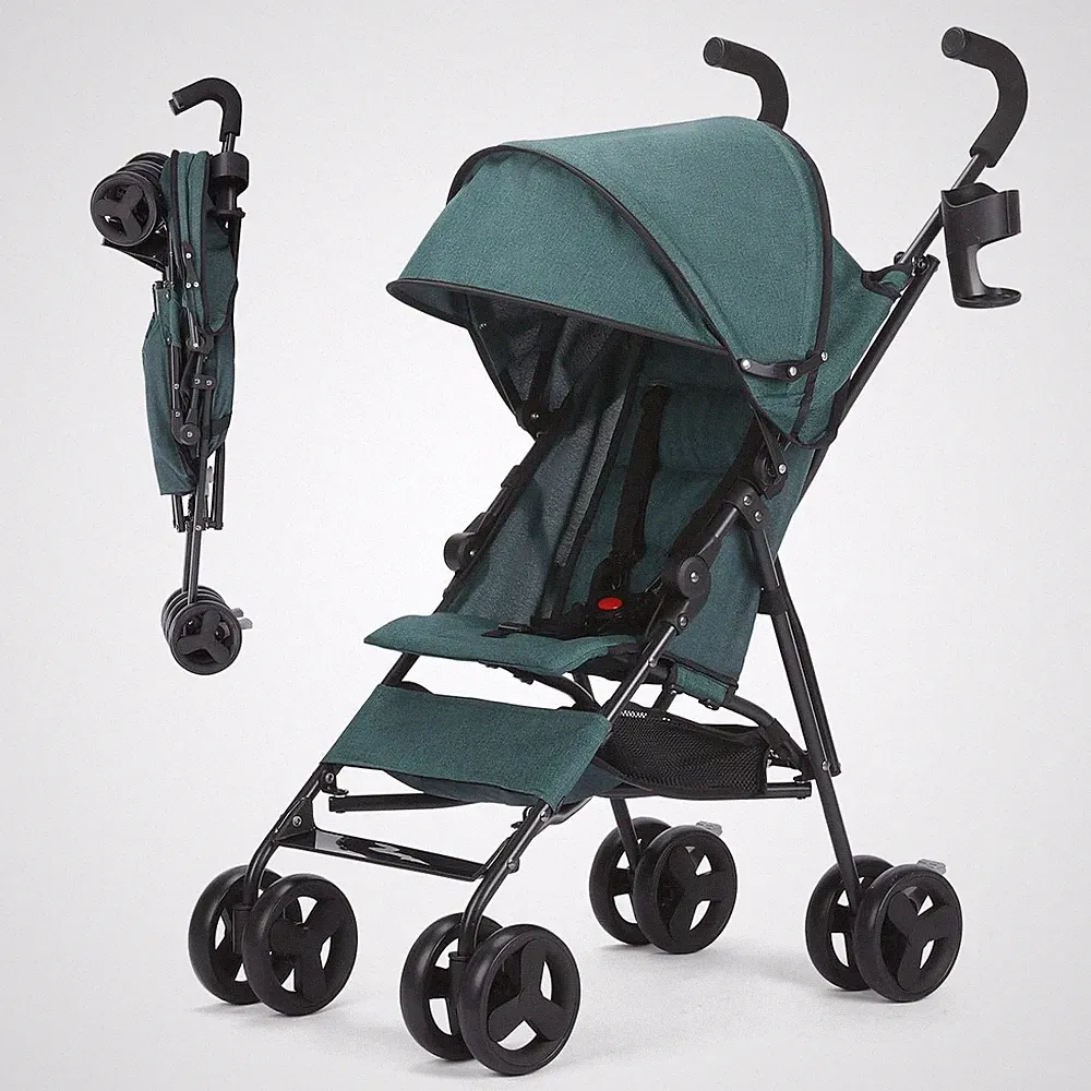 Faltbar Kinderwagen Regenschirm 5-Punkt Sicherheitsgurt Einkaufskorb