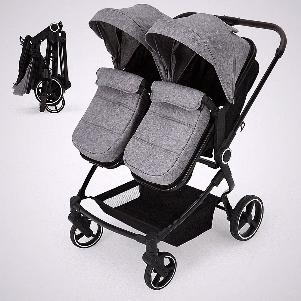 Faltbar Zwillingswagen Zwillingsbuggy Geschwisterbuggy Buggy Kinderwagen 3 MODE