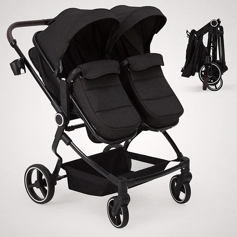Faltbar Zwillingswagen Zwillingsbuggy Geschwisterbuggy Buggy Kinderwagen Baby