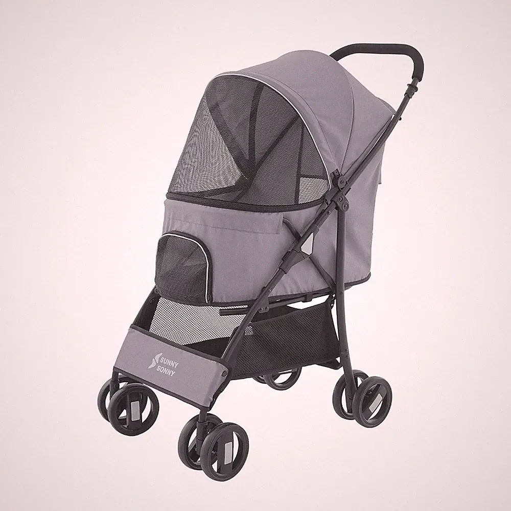 Faltbarer Jogger Haustier-Kinderwagen Mit Wetterabdeckung, Aufbewahrungskorb, Ha