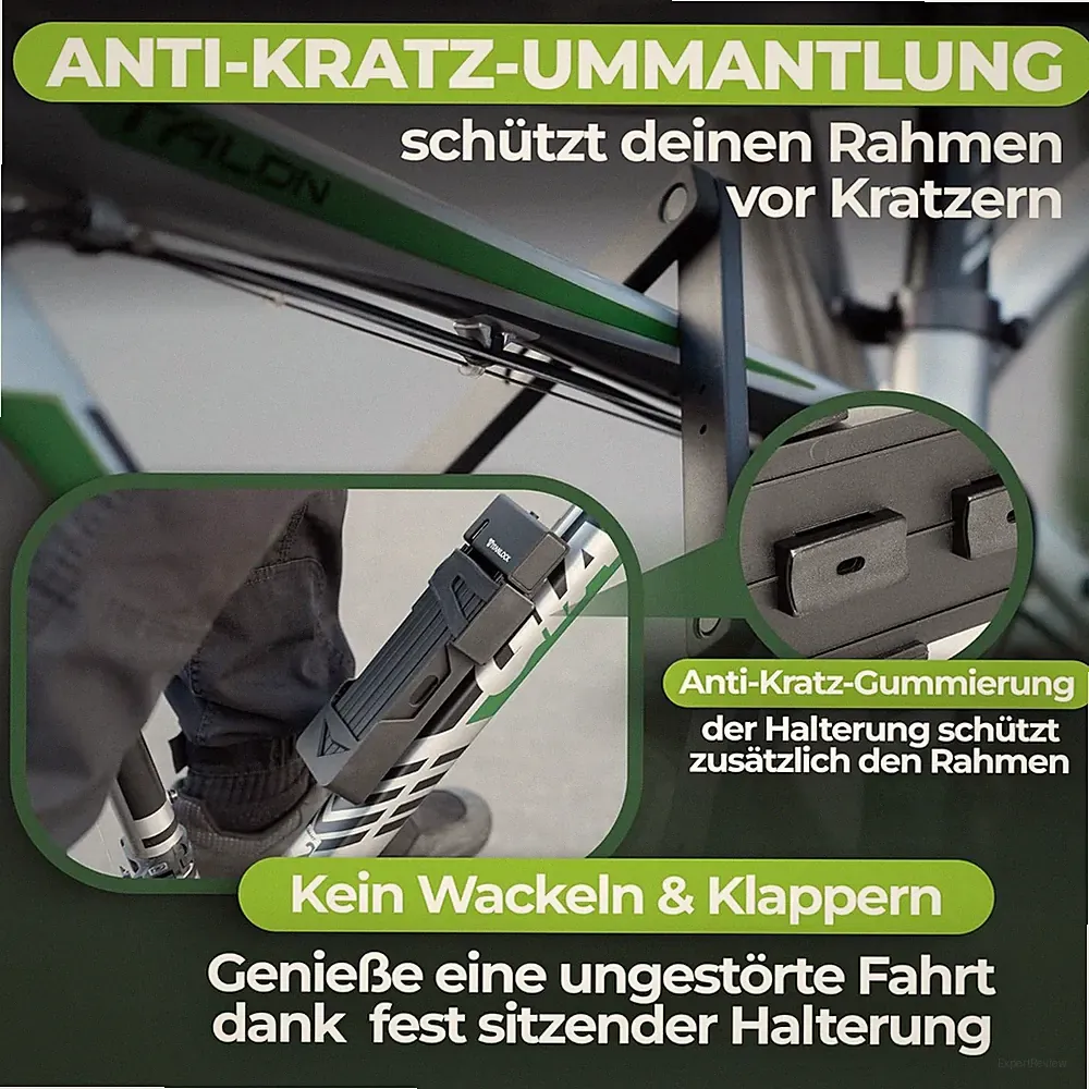 Faltschloss Fahrradschloss Sicherheitsstufe 10/10 rostfrei schnell montierbar
