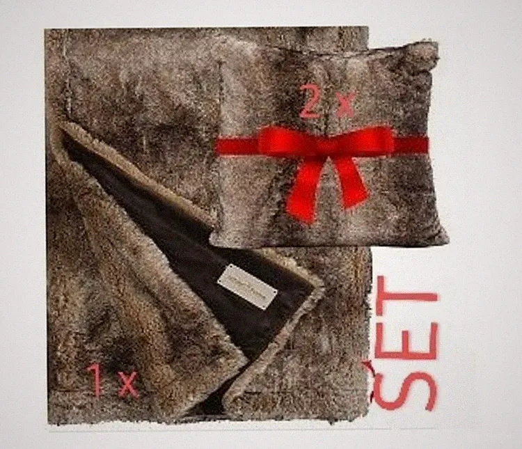 Felldecke Winterhome Puma / Wolf Felloptik Webpelz Fellimitat 140x200 cm Fell