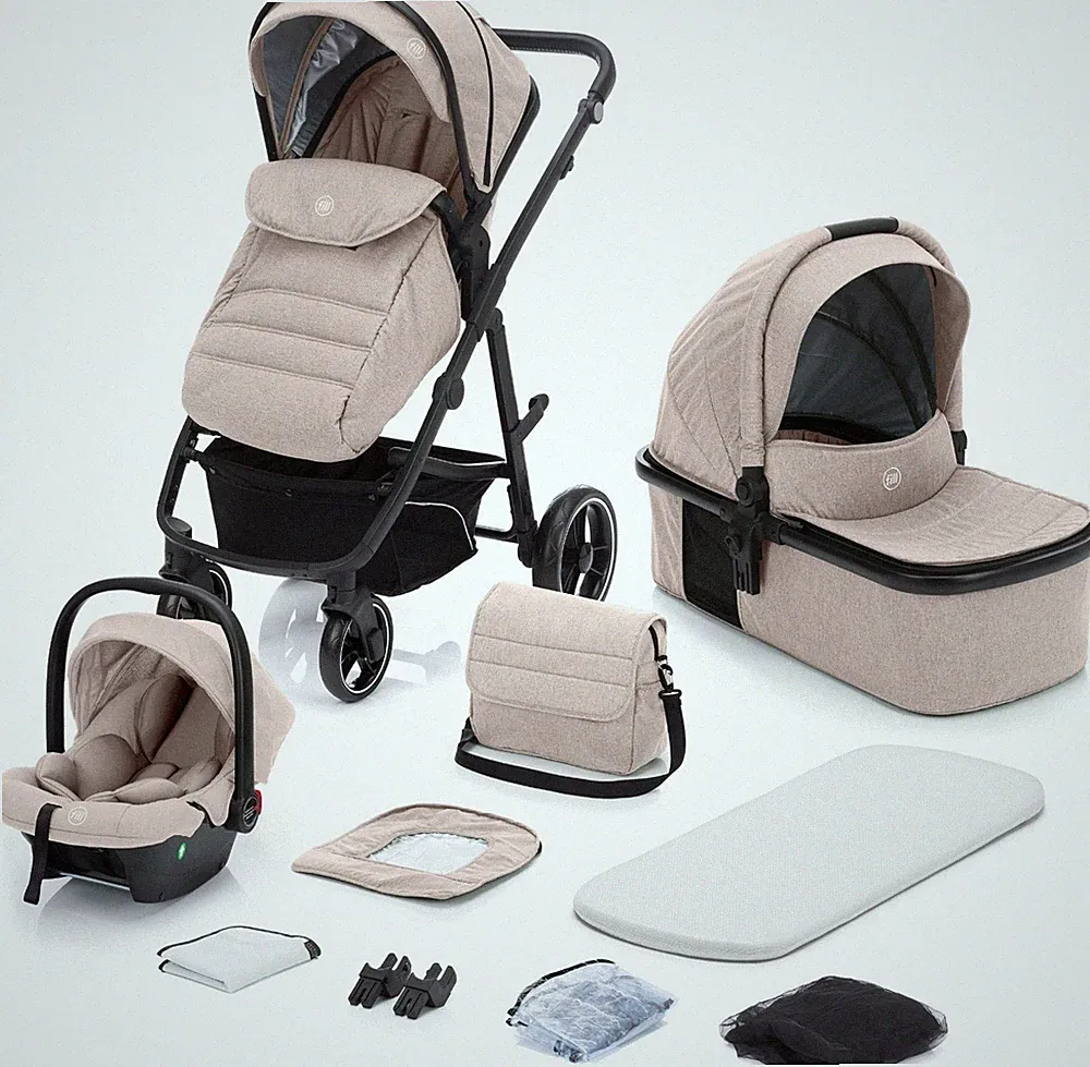 Fillikid Kombikinderwagenset Jaguar natur melange Sand 3 in 1 / Set, 9-tlg