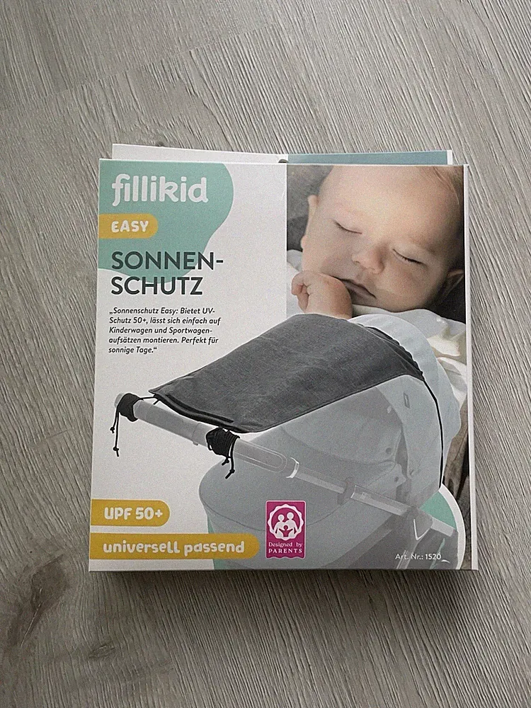 Fillikid Sonnenschutz Exklusiv Sonnensegel Kinderwagen grau UV 50+ NEU&OVP