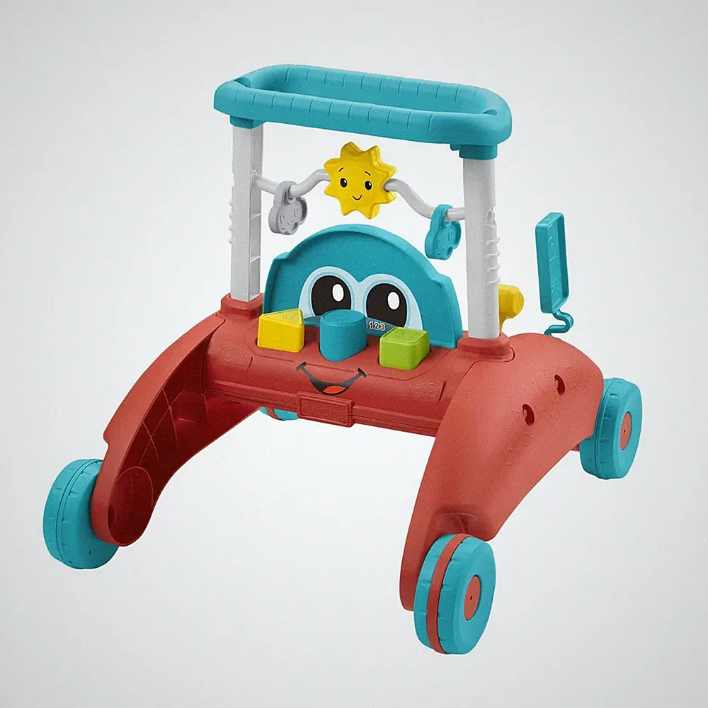 Fisher-Price - 2-Seiten Auto-Lauflernwagen, mitwachsendes interaktives Spiel-Cen