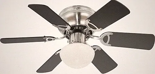 flacher Deckenventilator Ugo mit Beleuchtung 76 cm von Globo für kleine Räume