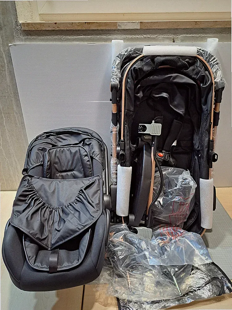 GaGaDumi Florida 3in1 Kinderwagen Kombikinderwagen Set Black Gold F1 Neu
