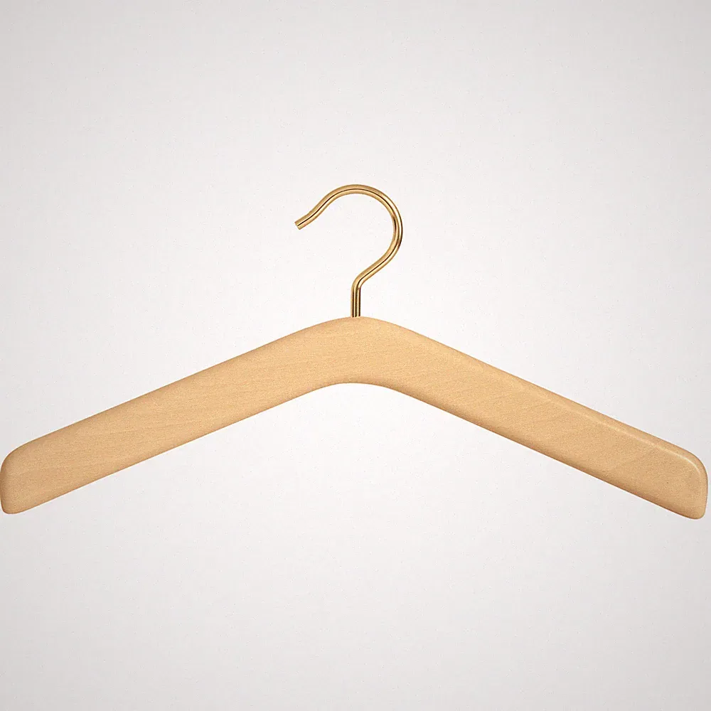 Garderobenbügel ECO 508 Premium natur vermessingter Haken Buchenholz 43 cm breit
