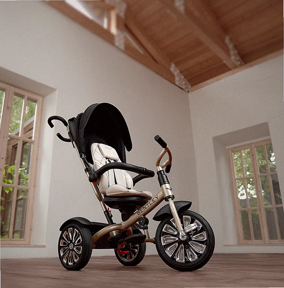 gebraucht BENTLEY KINDERWAGEN MULLINER GOLD Sitz drehbar Trike Buggy Dreirad