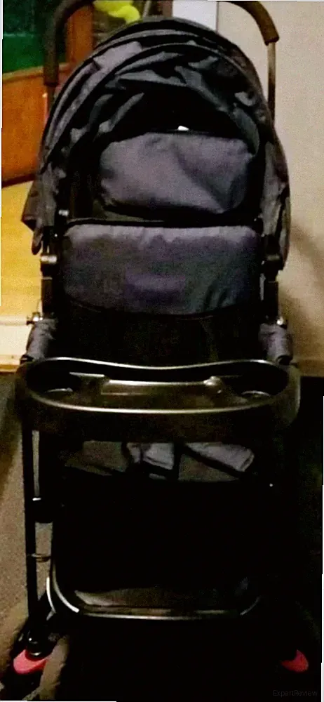 Geschwister- Zwillingswagen in dunkelblau, zusammklappbar