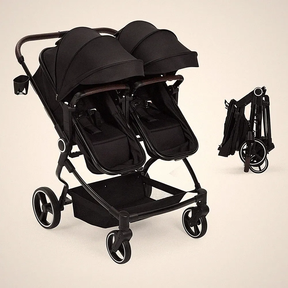 Geschwisterwagen Faltbarer Zwillingskinderwagen Babywagen Verstellbarem Kleinkin