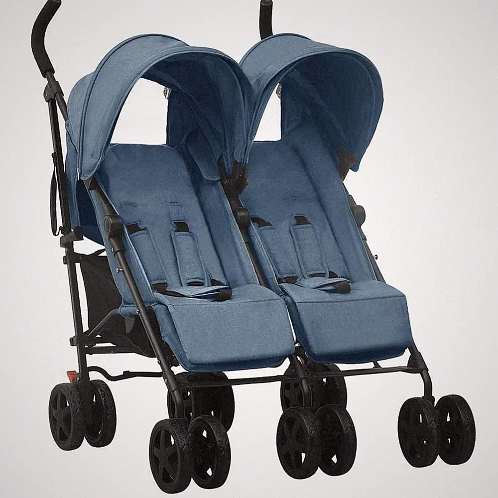 Geschwisterwagen Stahl Kinderwagen Zwillingswagen Buggy mehrere Auswahl vidaXL