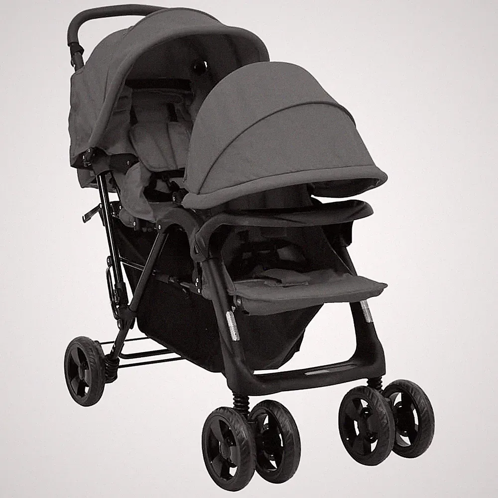 Geschwisterwagen Zwillingswagen Babywagen Kinderwagen Baby Buggy Stahl vidaXL