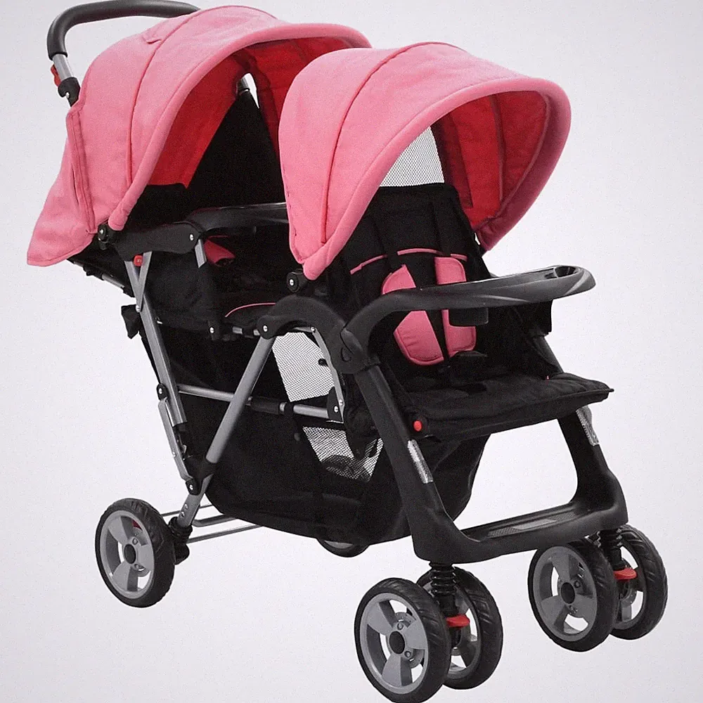 Geschwisterwagen Zwillingswagen Babywagen Kinderwagen Baby Kinderbuggy #A