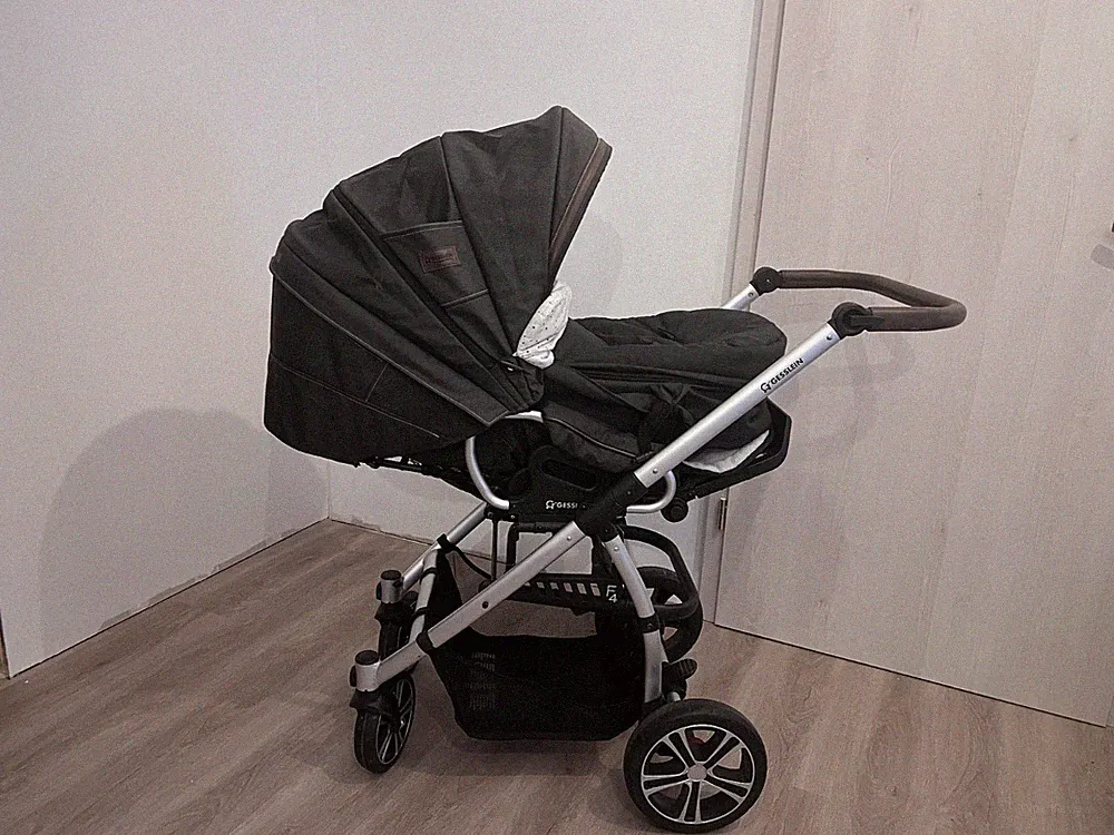 Gesslein F4+AIR Kinderwagen Anthrazit mit C2 Kompakt Tragetasche