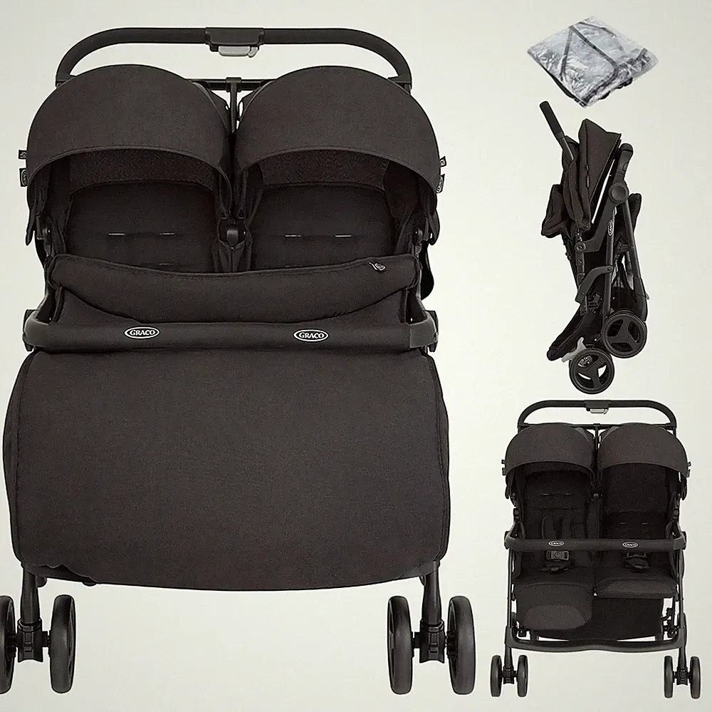 Graco Opia Zwillingskinderwagen Doppelschürze Regenschutz Nachthimmel