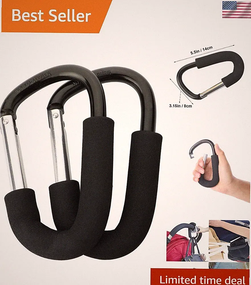 GTIWUNG 2 Stück Kinderwagen Karabiner, Mummy Clip, Buggy Haken mit Schwamm, k...