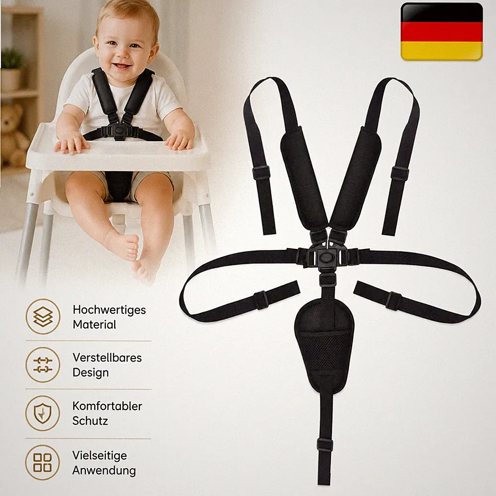 Gurtgurte 5-Punkt Sicherheitsgurt Schwarz Universelle für Kinderwagen Buggy mit