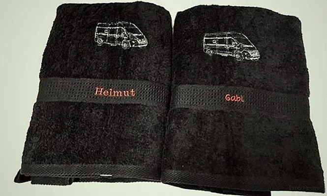 Handtuch/ Duschtuch/ 2er SET Geschenk Camping Kastenwagen bestickt HANDMAD