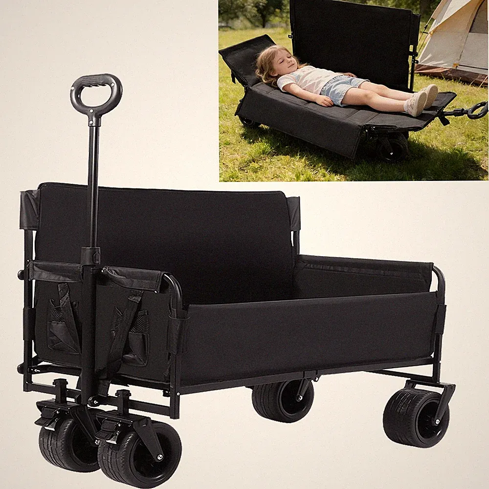 Handwagen Faltbar Campingbett Bollerwagen Transportwagen Kinderwagen Strandwagen