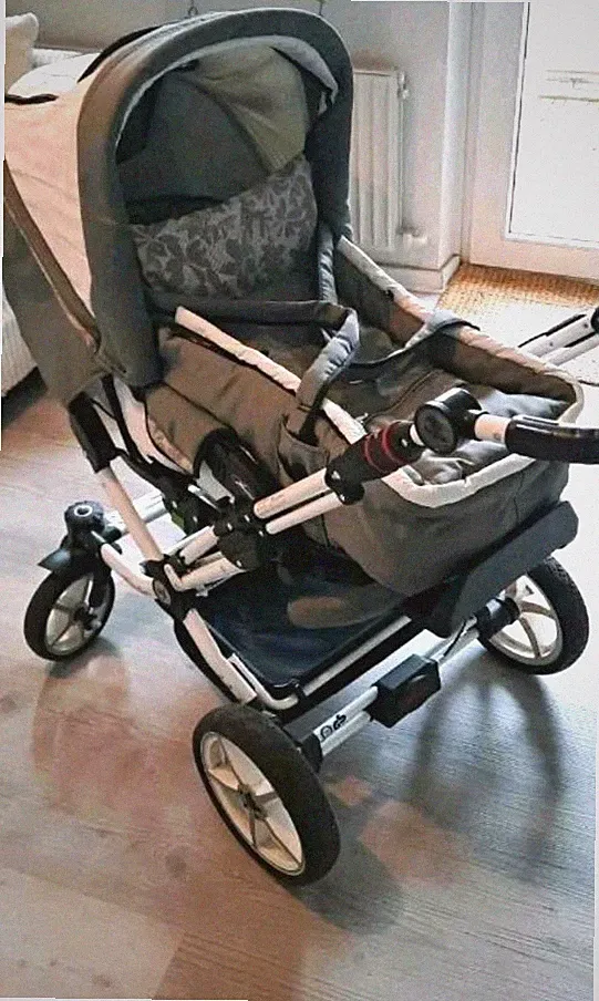 Hartan Kinderwagen Buggy Topline S weiß-grau *aus erster Hand*
