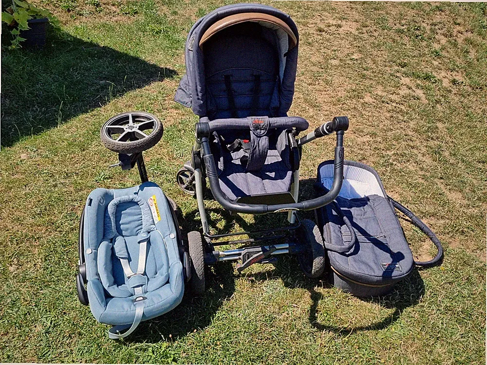 Hartan Racer GT Kombikinderwagen, jeansblau, inkl. viel Zubehör