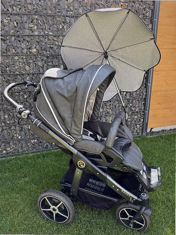 Hartan Racer GTS Kinderwagen mit Babywanne, MaxiCosi Adapter, Fußsack - Grau