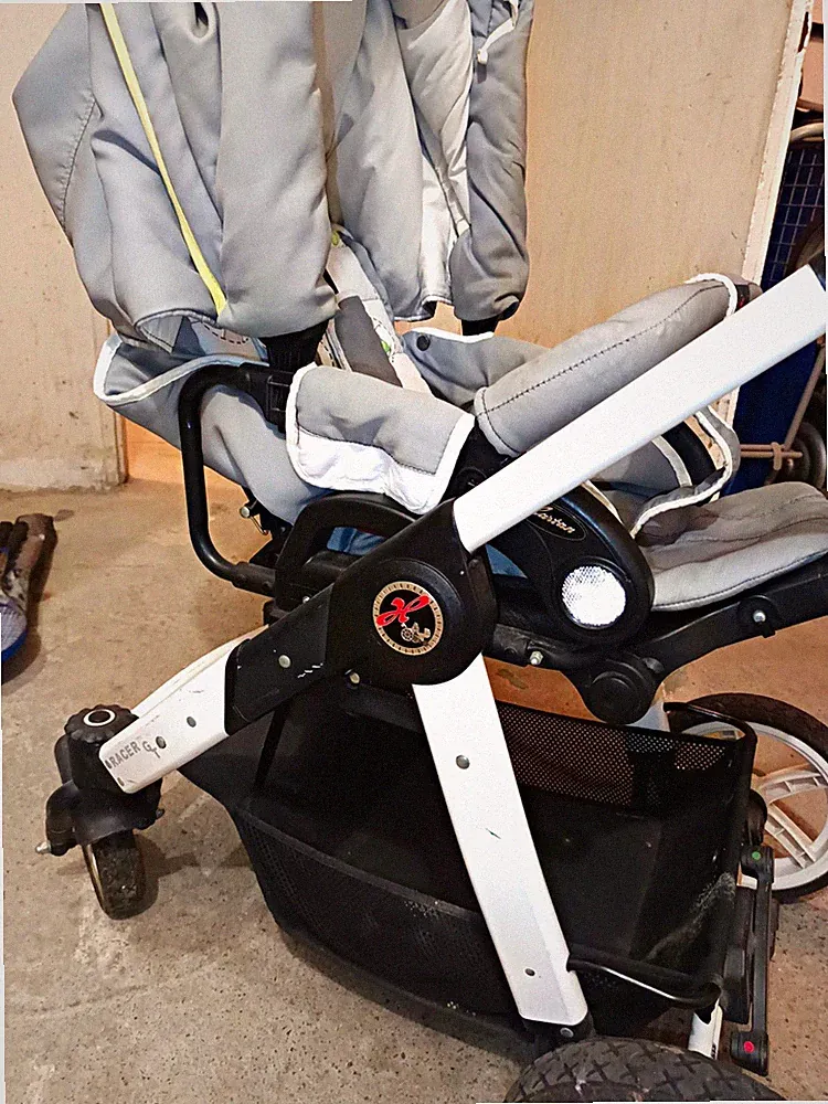 Hartan Racer S Kombikinderwagen & Sportwagen grau/weiß 5-Punkt-Gurt höhenverst.