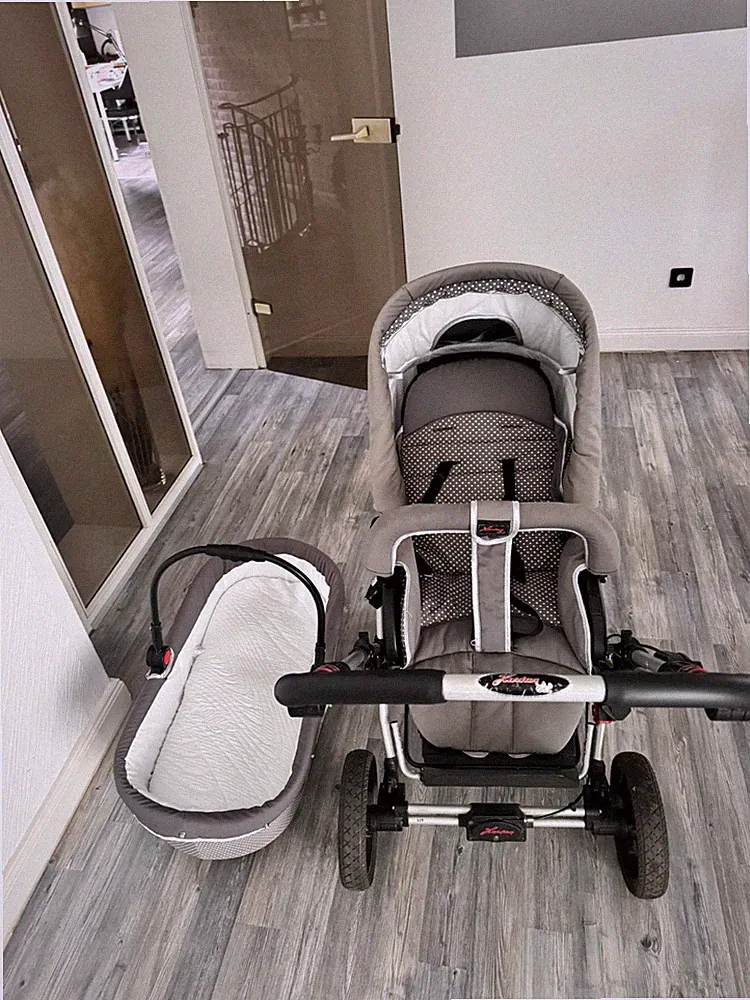 Hartan Topline S Kombi Kinderwagen, Buggy, grau, gepflegt mit Viel Zubehör