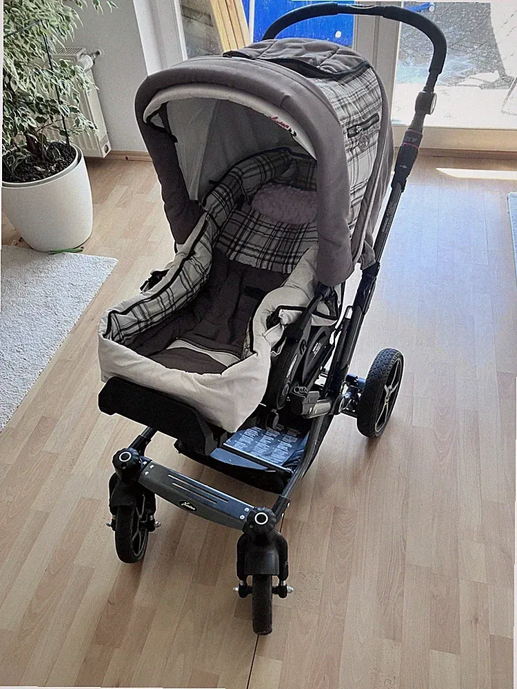 Hartan Topline S Kombikinderwagen Sportwagen mit Wanne, Korb, Grau/Beige