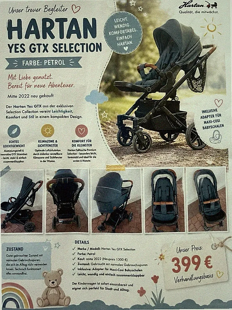 Hartan Yes GTX Selection Kombikinderwagen/Sportwagen faltbar petrol
