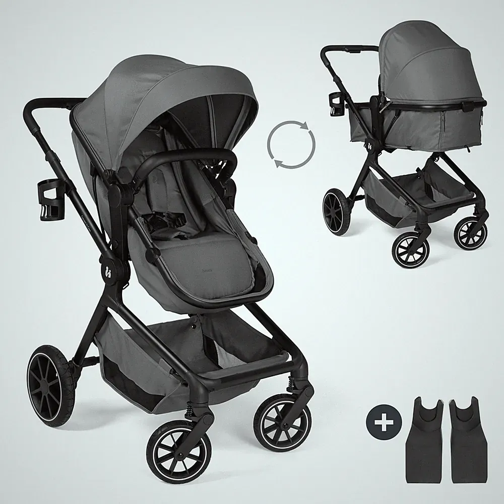 Hauck 2in1 Kombikinderwagen Convert N Care Dark Grey TOP