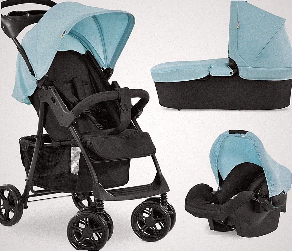 Blaue Kinderwagen