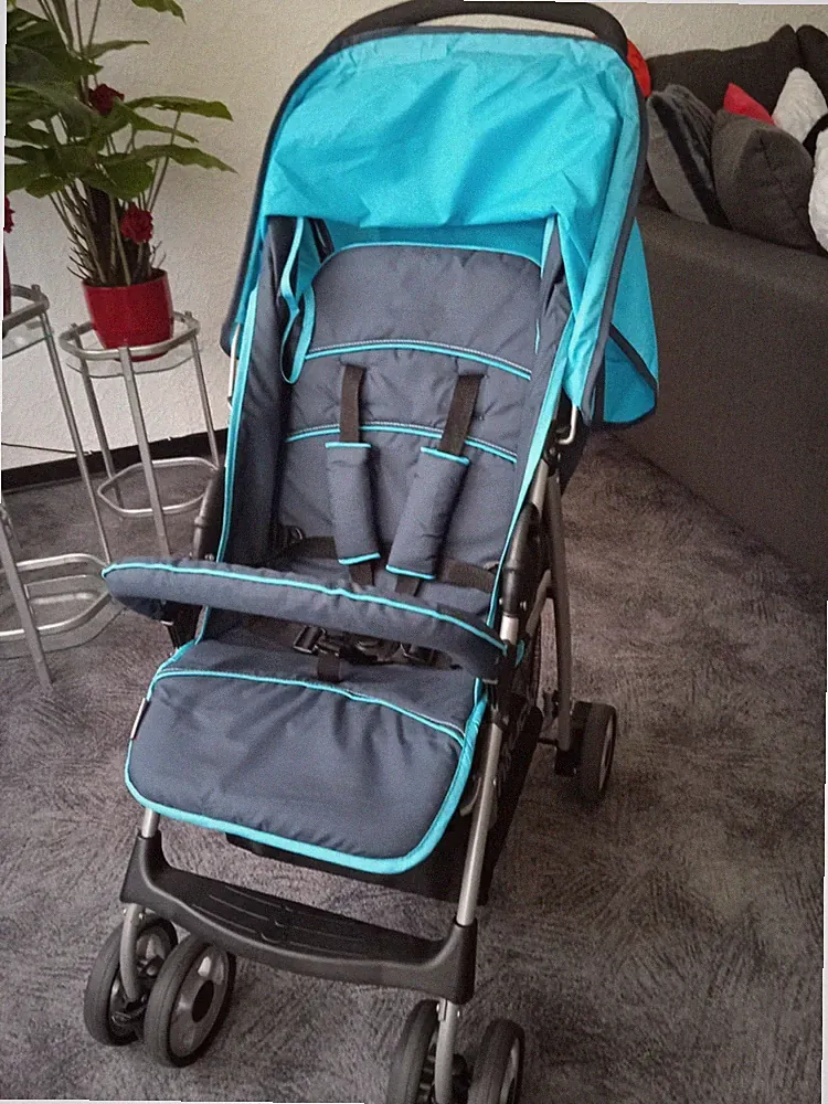 Hauck Buggy Einsitzer Türkis/Grau faltbar mit Korb, Sonnendach & Regenschutz