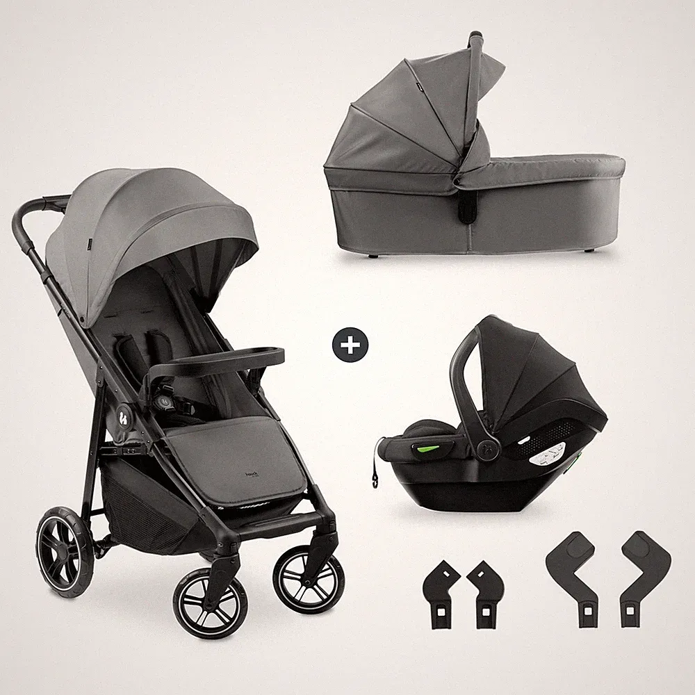 Hauck Buggy Shop N Care Trio Set Grey inkl. Babyschale und Zubehör NEU