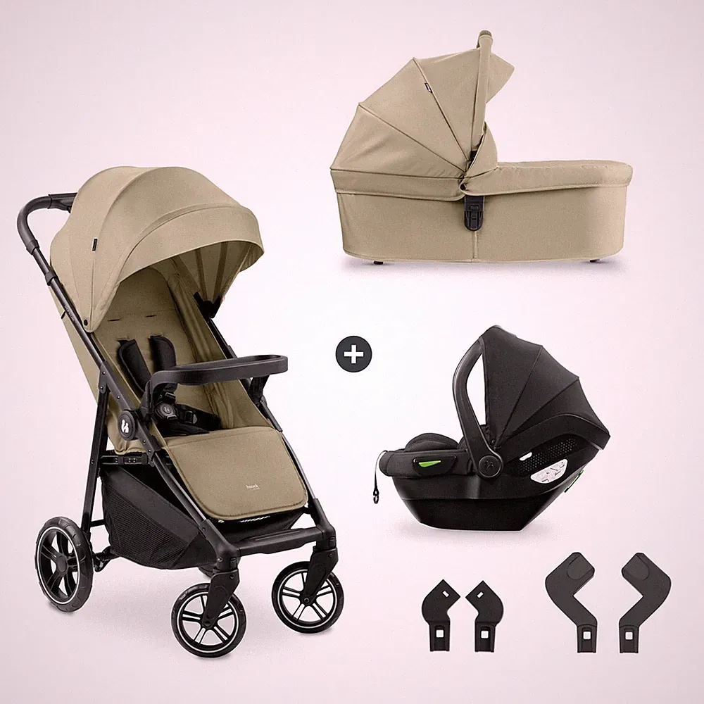 Hauck Buggy Shop N Care Trio Set Olive ink. Babyschale und Zubehör NEU