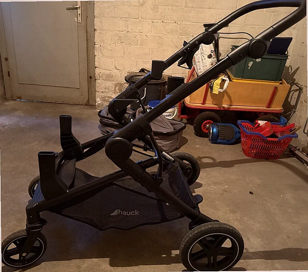 Hauck Duett 2 Kombi- & Sportkinderwagen Zweisitzer klappbar Korb Grau/Schwarz