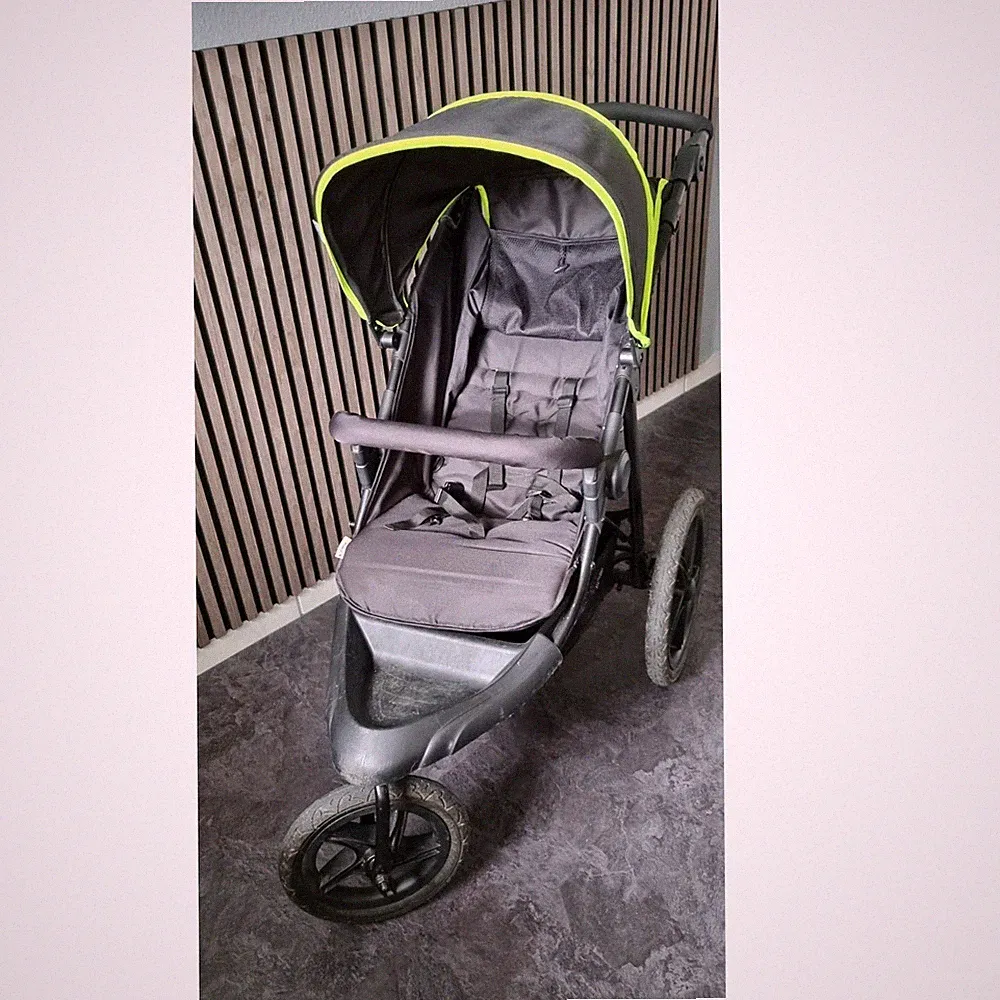 hauck Jogger Dreirad Kinderwagen Einsitzer klappbar schwarz gelb Einkaufskorb